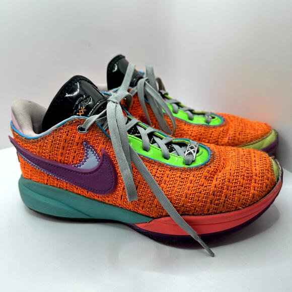 Nike Lebron XX 20 Orange Sneakers‎ GS Chosen One Basketball 7Y / 8.5W DQ8651-800